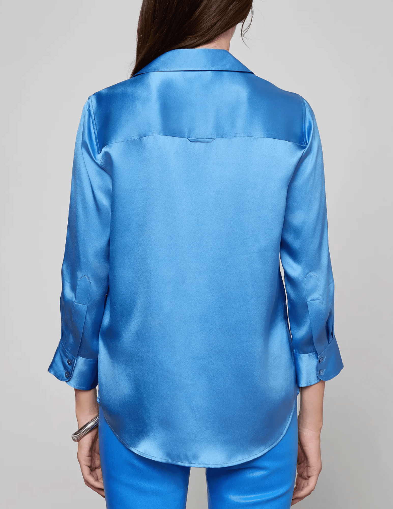L'Agence - L'AGENCE Dani Three Quarter Sleeve Blouse in Regatta Blue - Buy Online