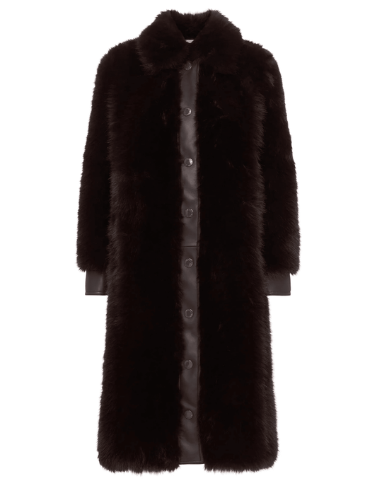 PRE-ORDER-L'AGENCE Irisa Faux Fur Coat In Coffee Bean
