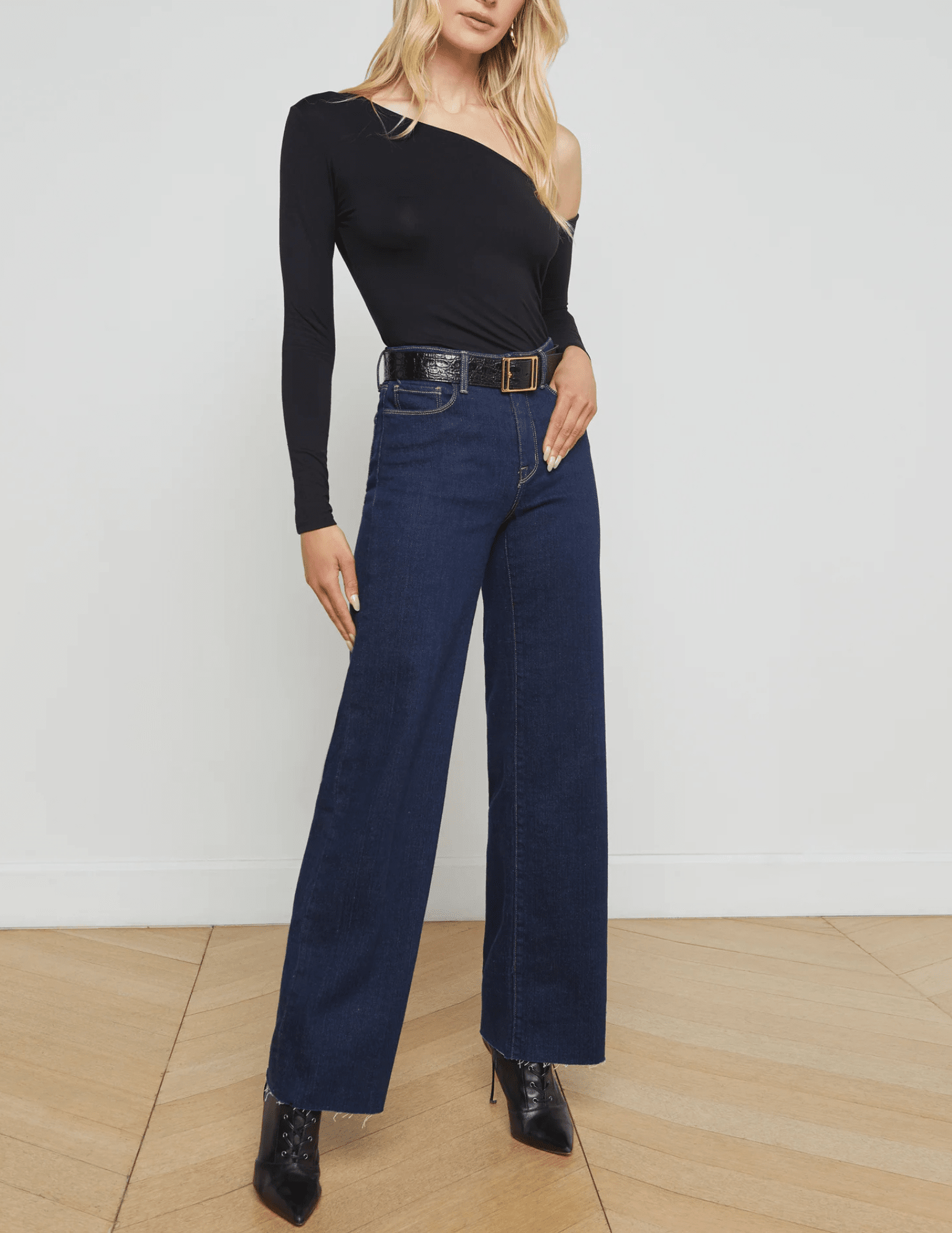 L'Agence - L’AGENCE Scottie High Rise Wide Leg Jeans in Koval - Buy Online