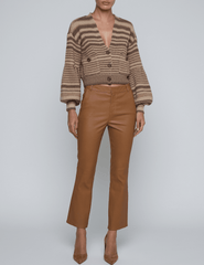 L'AGENCE Christabel Cropped Cardigan in Biscuit Multi Stripe-SALE