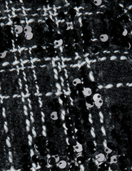 L'Agence - PRE-ORDER-L'AGENCE Livvy Sequin Tweed Straight Leg Trouser in Black Ivory Tweed - Buy Online