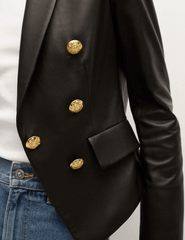 Veronica Beard Cooke Leather Dickey Jacket