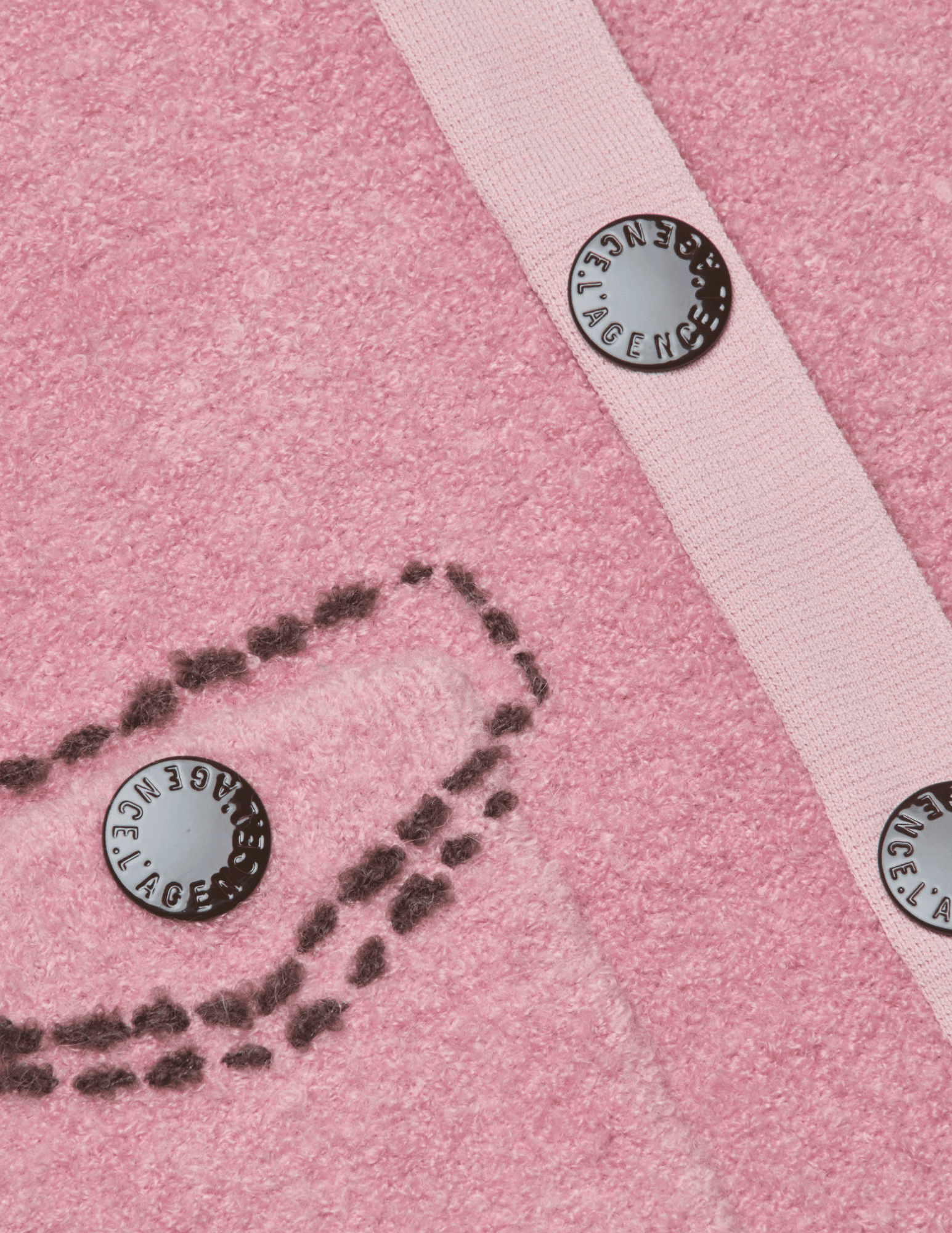 L'Agence - L'AGENCE Poetry Stitched Cropped Cardigan in Mauve Rose - Buy Online