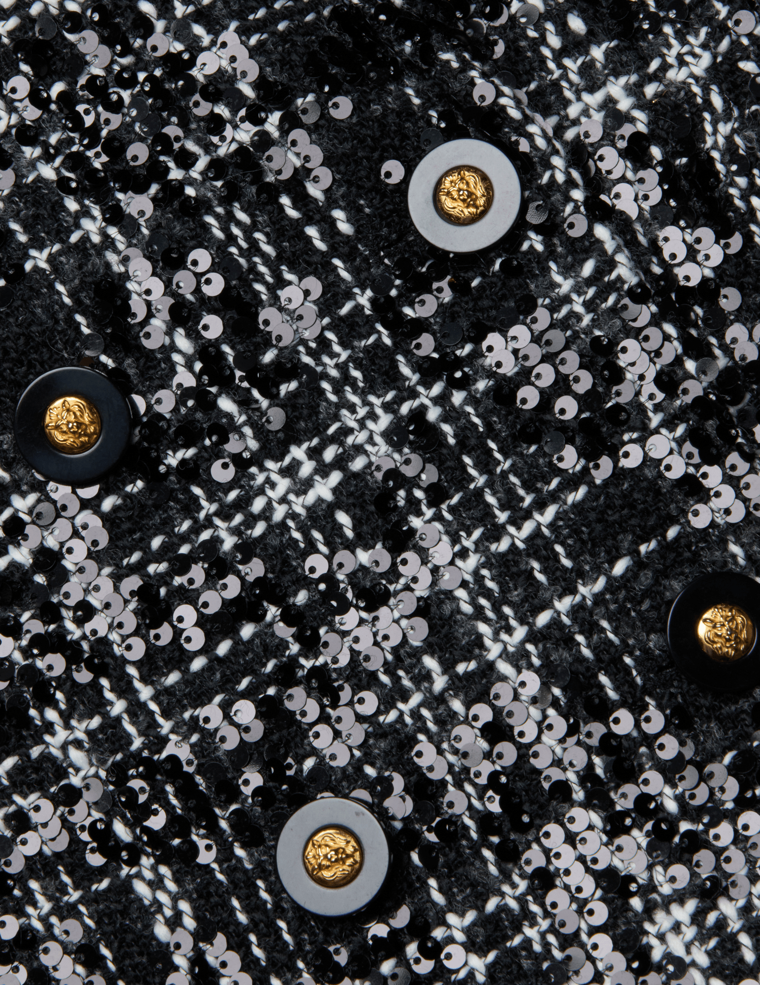 L'Agence - PRE-ORDER-L'AGENCE Colin Sequin Tweed Double Breasted Blazer in Black Ivory Tweed - Buy Online