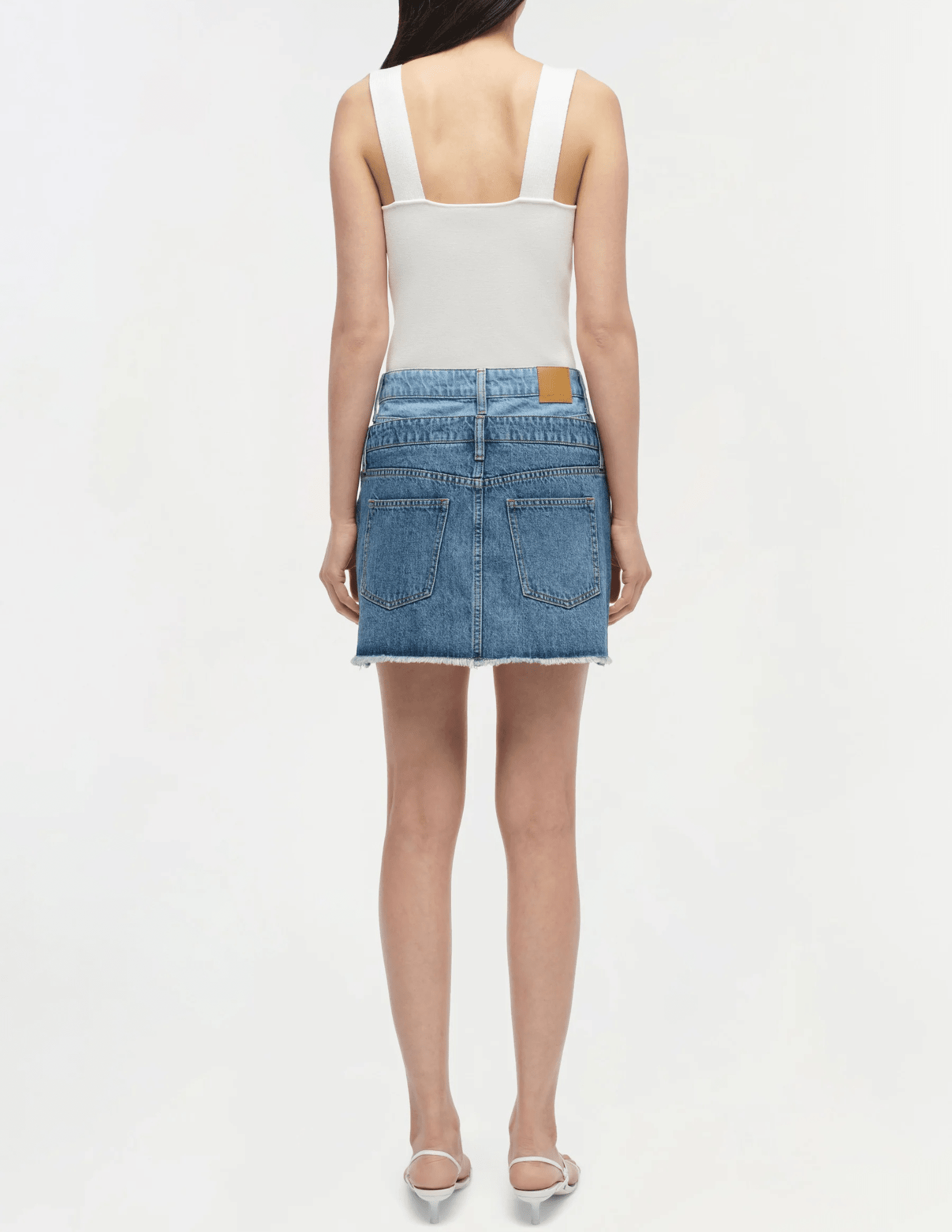 Simkhai - Simkhai Salix Double Waistband Denim Mini Skirt in Catalina Trancoso - Buy Online