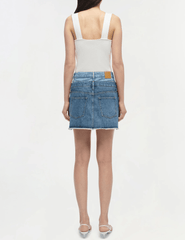 Simkhai - Simkhai Salix Double Waistband Denim Mini Skirt in Catalina Trancoso - Buy Online