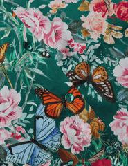 L'Agence - PRE-ORDER-L'AGENCE L'Agence Tyler Long Sleeve Blouse in Bottle Green Multi Charonda Butterfly - Buy Online