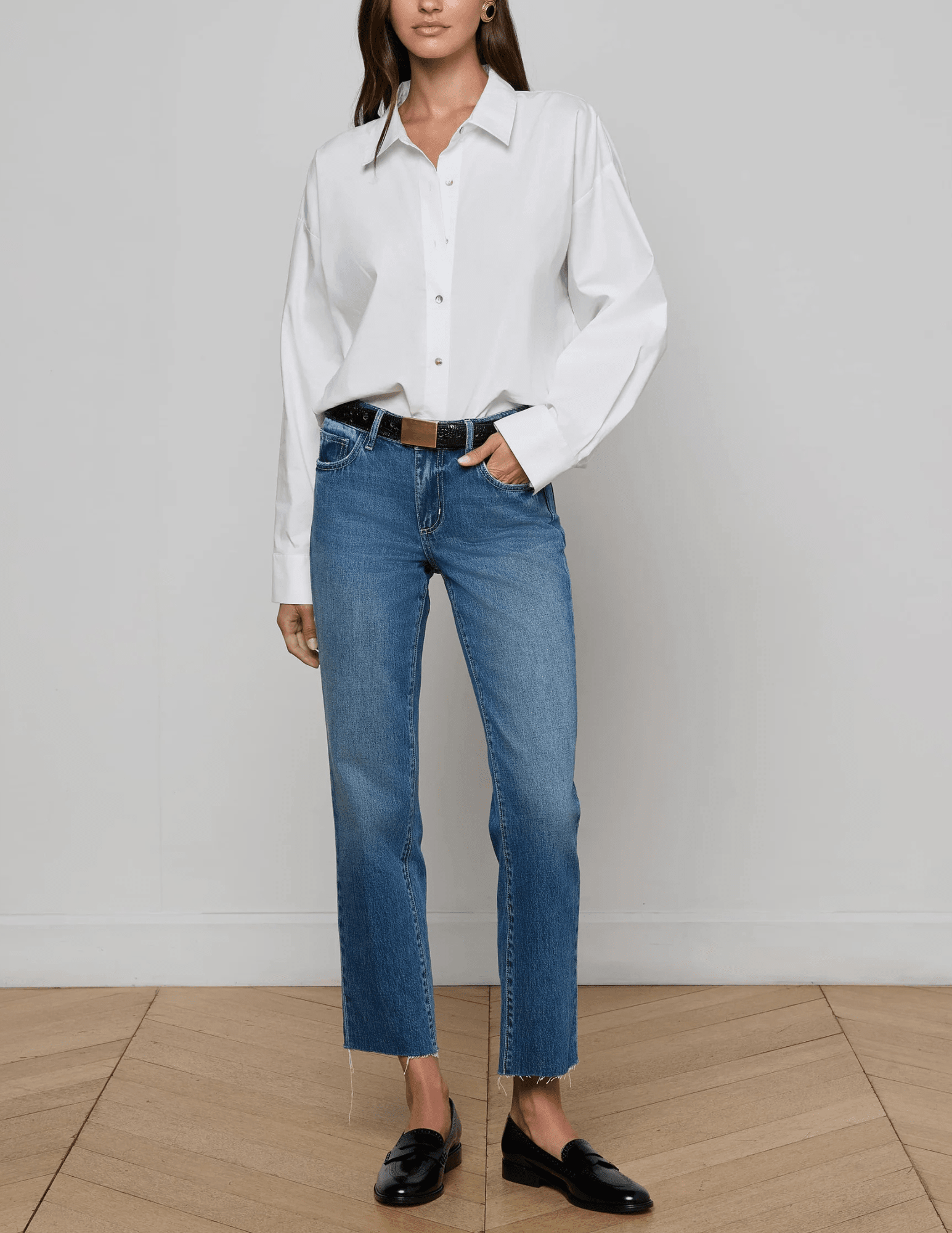 L'Agence - L'AGENCE Milana Low-Rise Straight Leg Jeans in Kemp - Buy Online