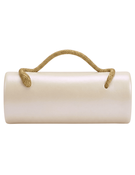 Austin Blaze Irisa Serpant Leather Clutch in Ivory