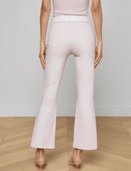 Back view of L'AGENCE Kendra High Rise Cropped Coated Jean in Icy Lilac Coated