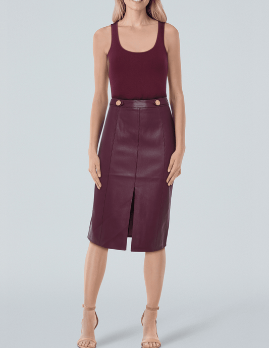 L'AGENCE Adira Scoop Neck Tank in Dark Port