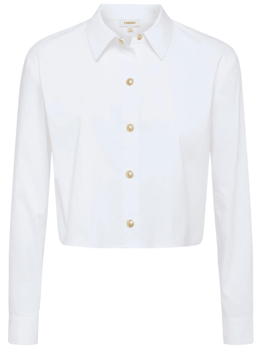 L'Agence - L'Agence Cosette Cropped High Low Blouse - Buy Online