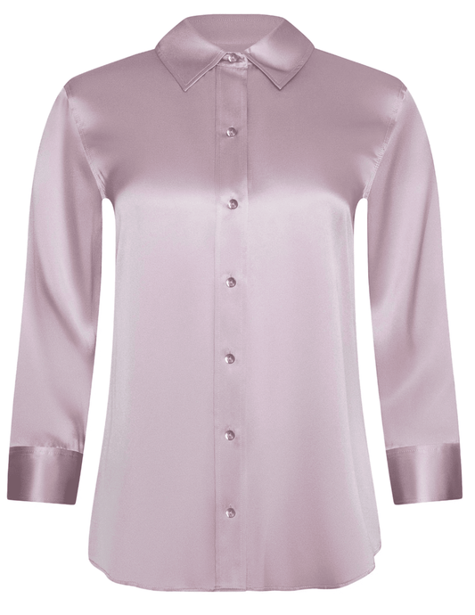 L’AGENCE Dani Three Quarter Sleeve Blouse in Icy Lilac