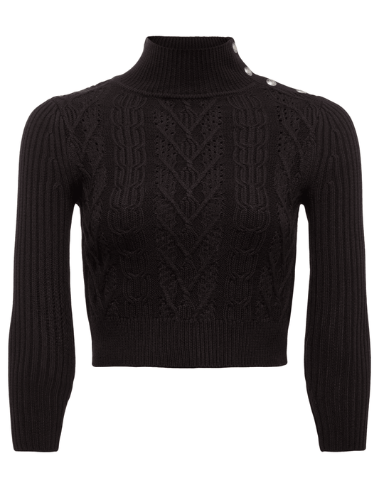 L'AGENCE Kamdyn Snap Button Mock Neck Sweater
