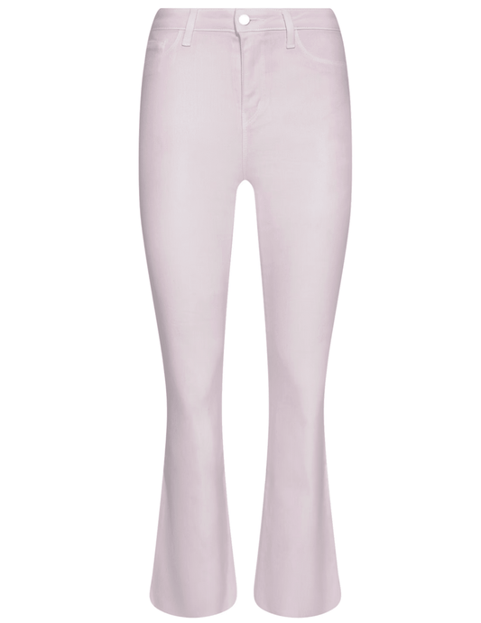 L'AGENCE Kendra High Rise Cropped Coated Jean in Icy Lilac Coated