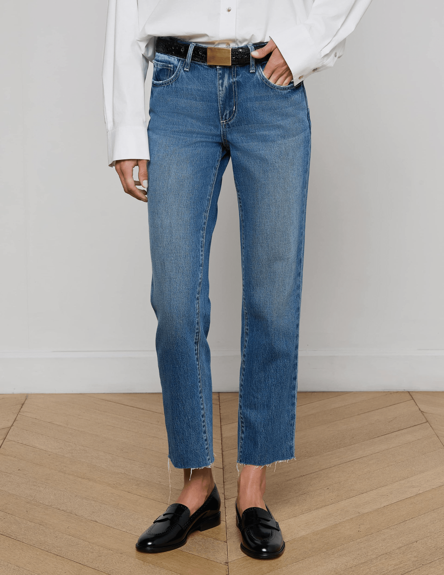 L'AGENCE Milana Low-Rise Straight Leg Jeans front view