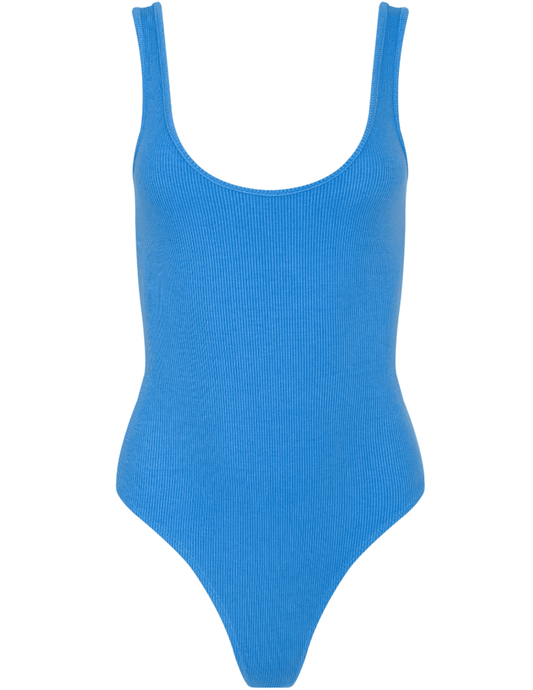 L'AGENCE Nica Scoop Neck Bodysuit in Regatta Blue