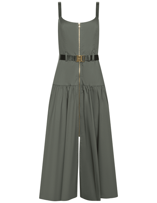 L'AGENCE Rima Maxi Dress in Smokey Olive