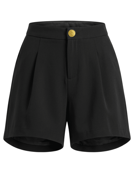 L'AGENCE Saige Safari Short in Black and Gold - Buy Online