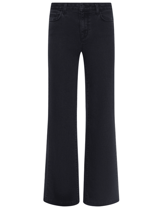 L’AGENCE Scottie High Rise Wide Leg Jeans in Washed Black