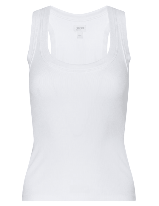 L'AGENCE Shania Racerback Tank in White