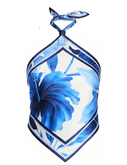 PRE-ORDER-Retrofête Jamie Halter Top in Azure Primavera