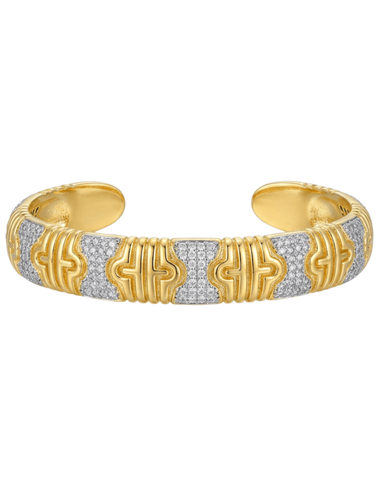 Fleur de Camélia Romana Embellished Bangle in Gold