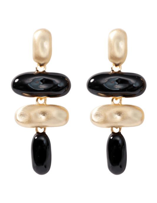 Austin Blaze Chelsea Abstract Dangle Earrings in gold and black