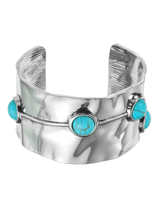 Austin Blaze Dalia cuff bracelet in silver and turquoise