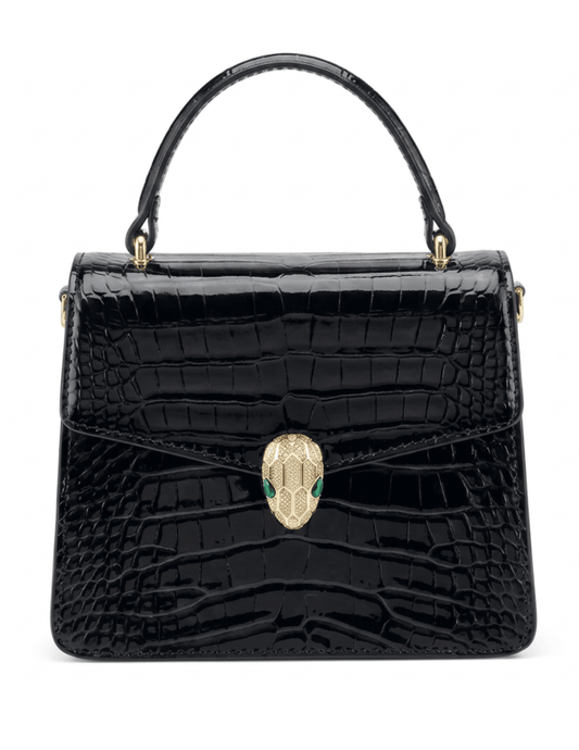Austin Blaze Jayde Serpent Bag in Black Croc