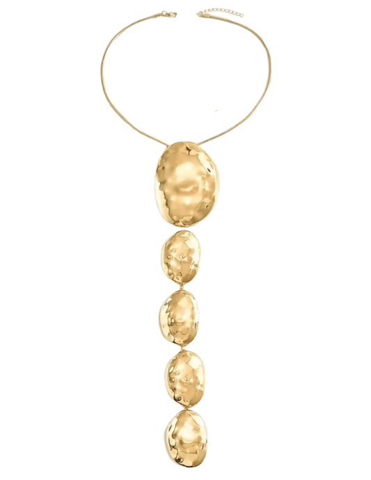 Austin Blaze Phoebe Geometric Statement Necklace in Gold