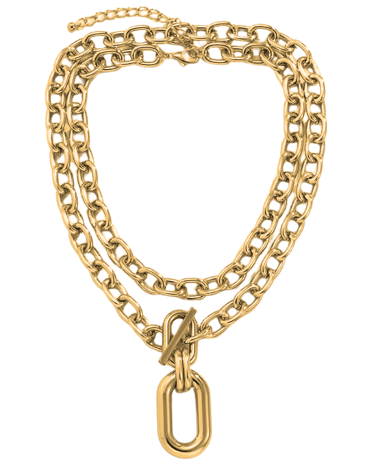 Austin Blaze Quinn Layered Chain Necklace in Gold flat