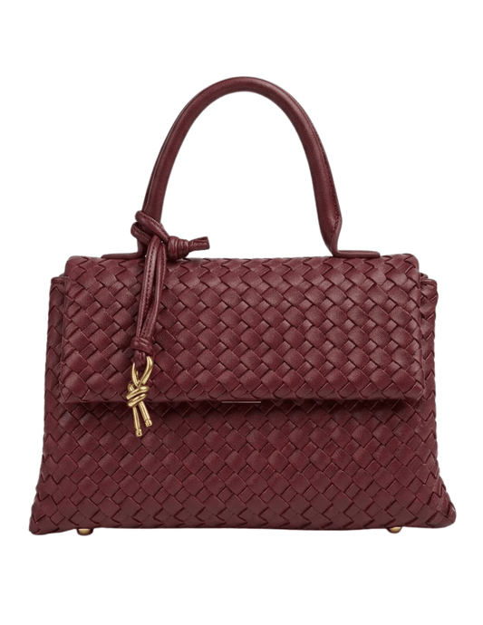 Austin Blaze Sloane Woven Burgundy Top Handle Bag