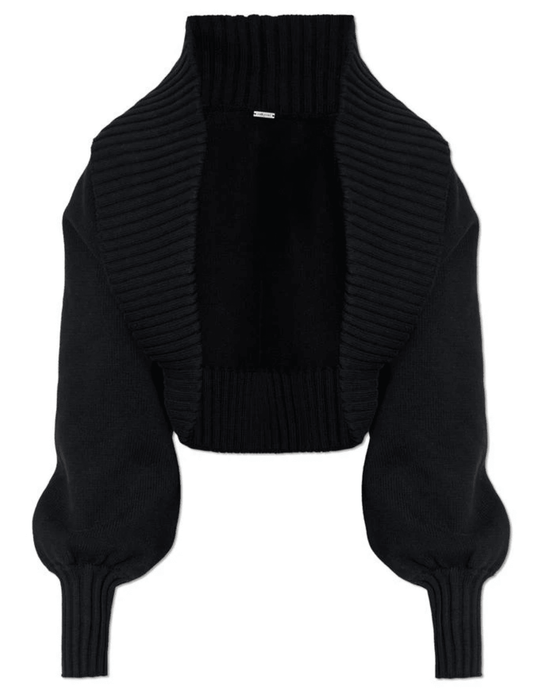 Cult Gaia Corey Open Knit Cardigan in Black