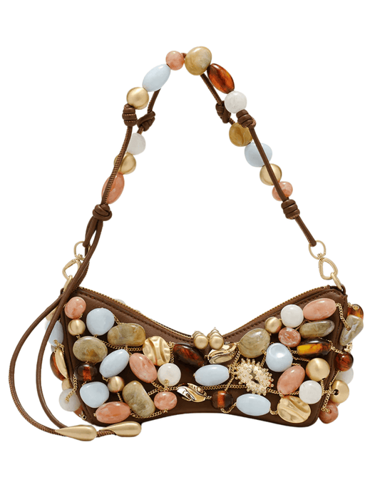 Cult Gaia Mercier Mini Shoulder Bag in Saddle Bauble Multi