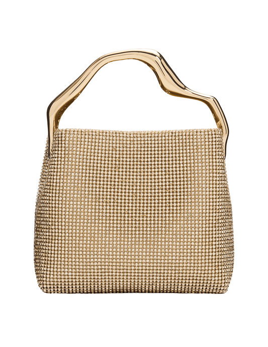 Cult Gaia Solene Mini Rhinestone Bag in Sand Dollar