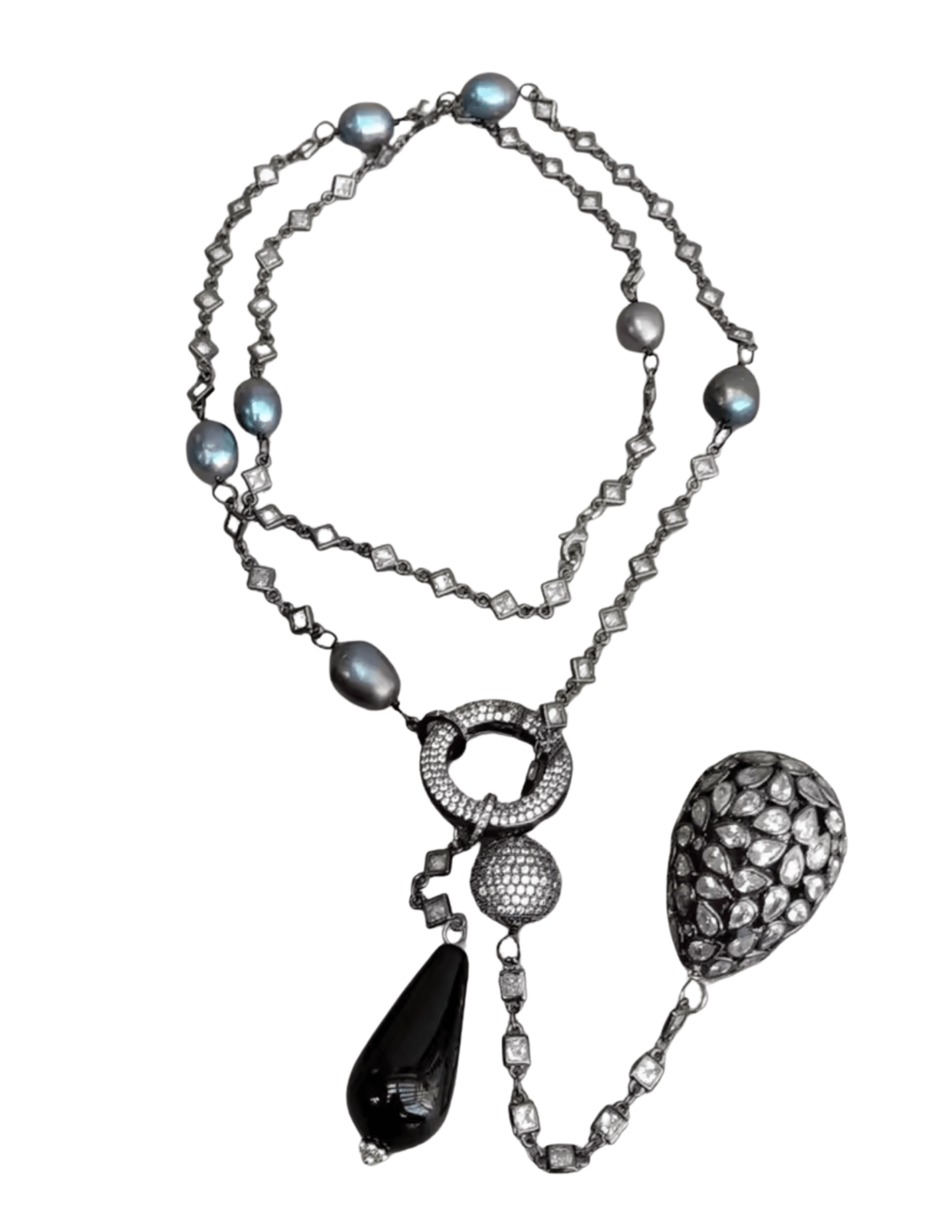 Fleur de Camélia - Fleur de Camélia Elsa Pearl Onyx Necklace - Buy Online