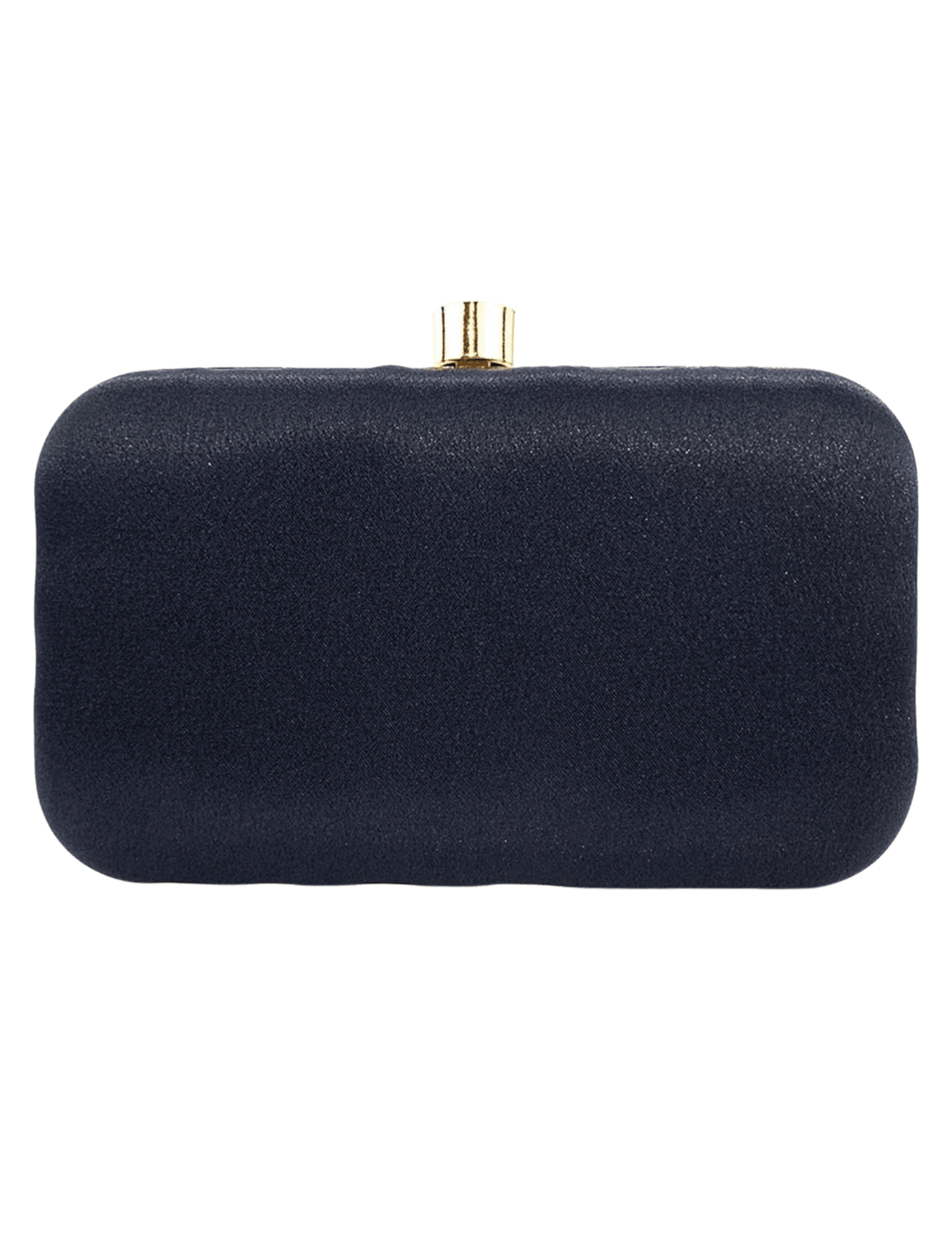 Black satin clutch with gold embroidery and pearl embellishments-back view