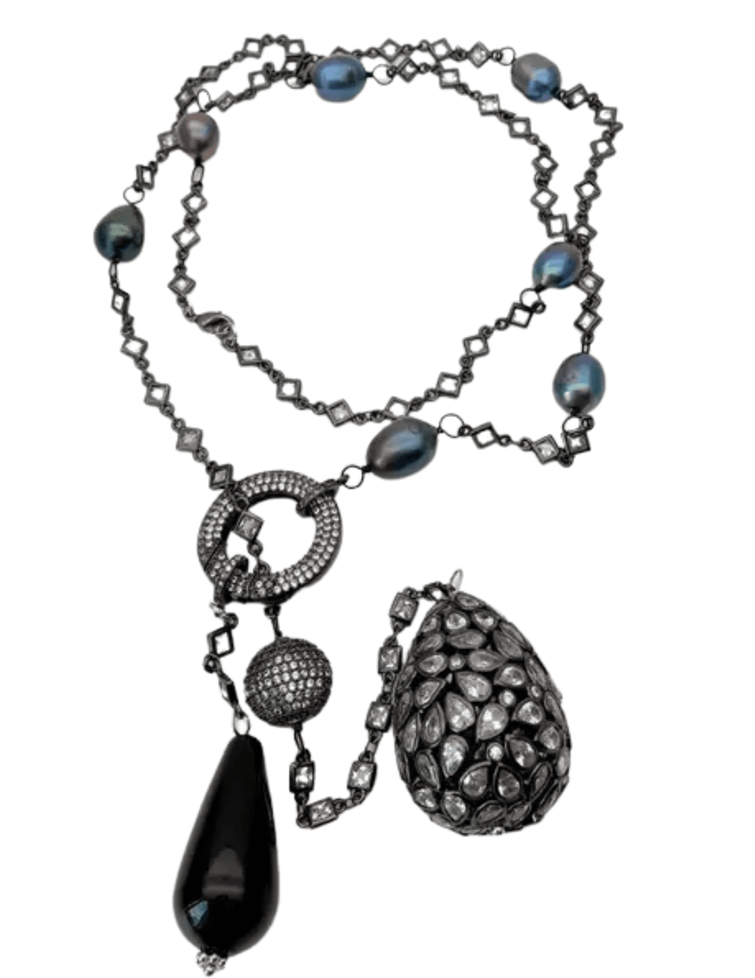 Fleur de Camélia - Fleur de Camélia Elsa Pearl Onyx Necklace - Buy Online