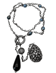 Fleur de Camélia - Fleur de Camélia Elsa Pearl Onyx Necklace - Buy Online