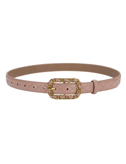 Fleur de Camélia - Fleur de Camélia Kimmy Quilted Leather Chain Buckle Belt - Buy Online