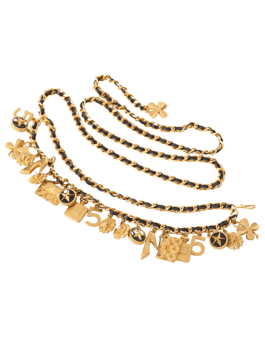 Fleur de Camélia - Fleur de Camélia Leather Charm Chain Belt - Buy Online