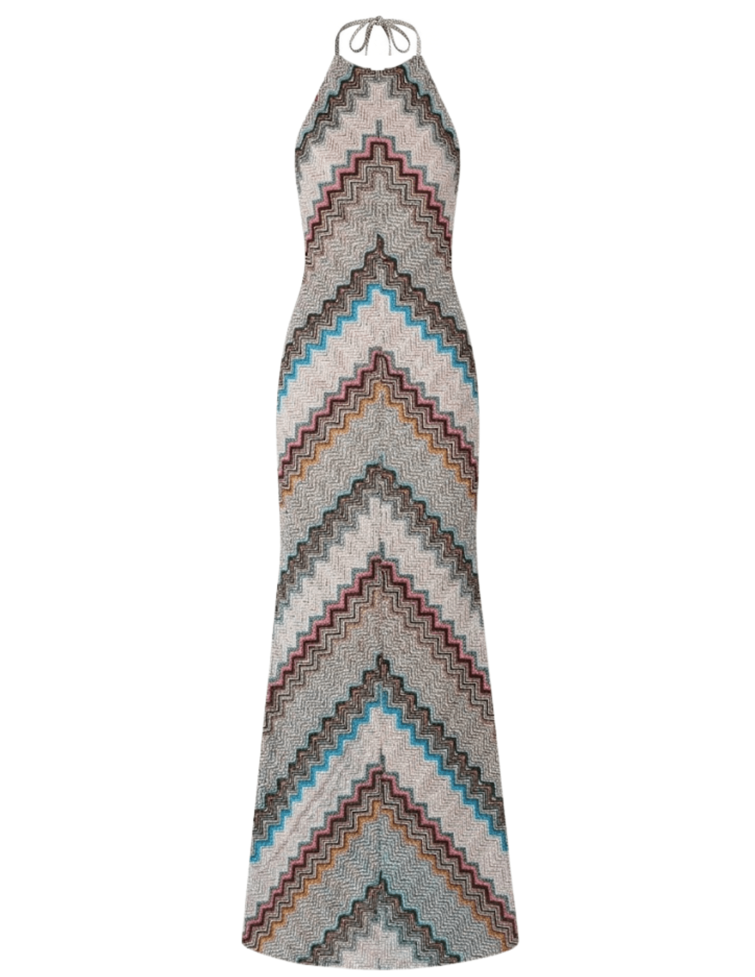 PRE-ORDER-St. Barths La Robe Suki Printed Maxi Halter Dress in Geo Che PRE-ORDER-St. Barths La Robe Suki Printed Maxi Halter Dress in Geo Che