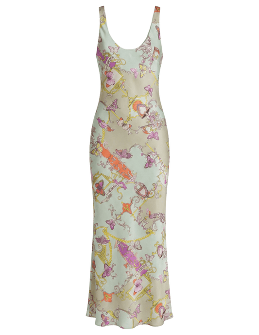 L’Agence Akiya scoop neck midi dress in baroque toile print