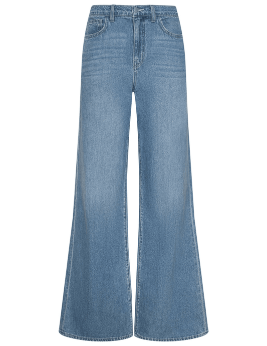 L’AGENCE Alicent High Rise Wide Leg Crop Jeans in Caster front view