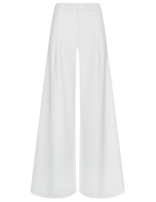 L'AGENCE Allanah white wide leg trouser with tailored mid-rise fit