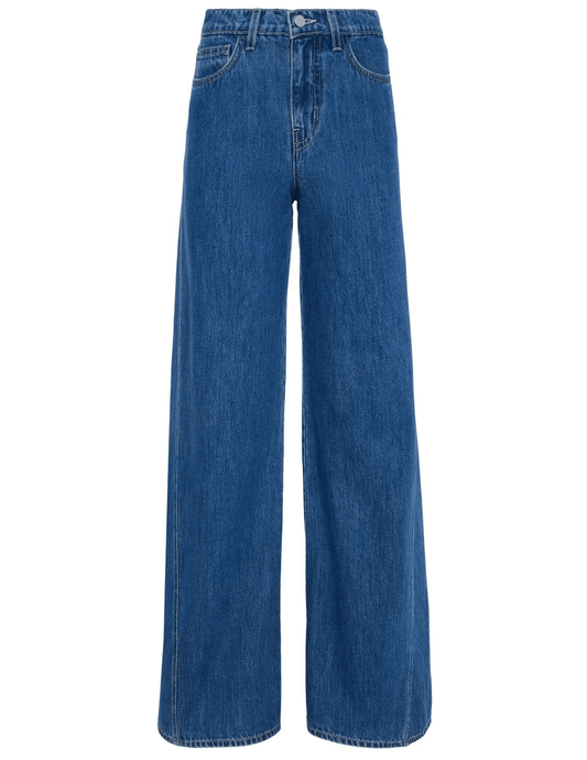 L'Agence Beau T-Seam wide leg jeans in Glendora front view