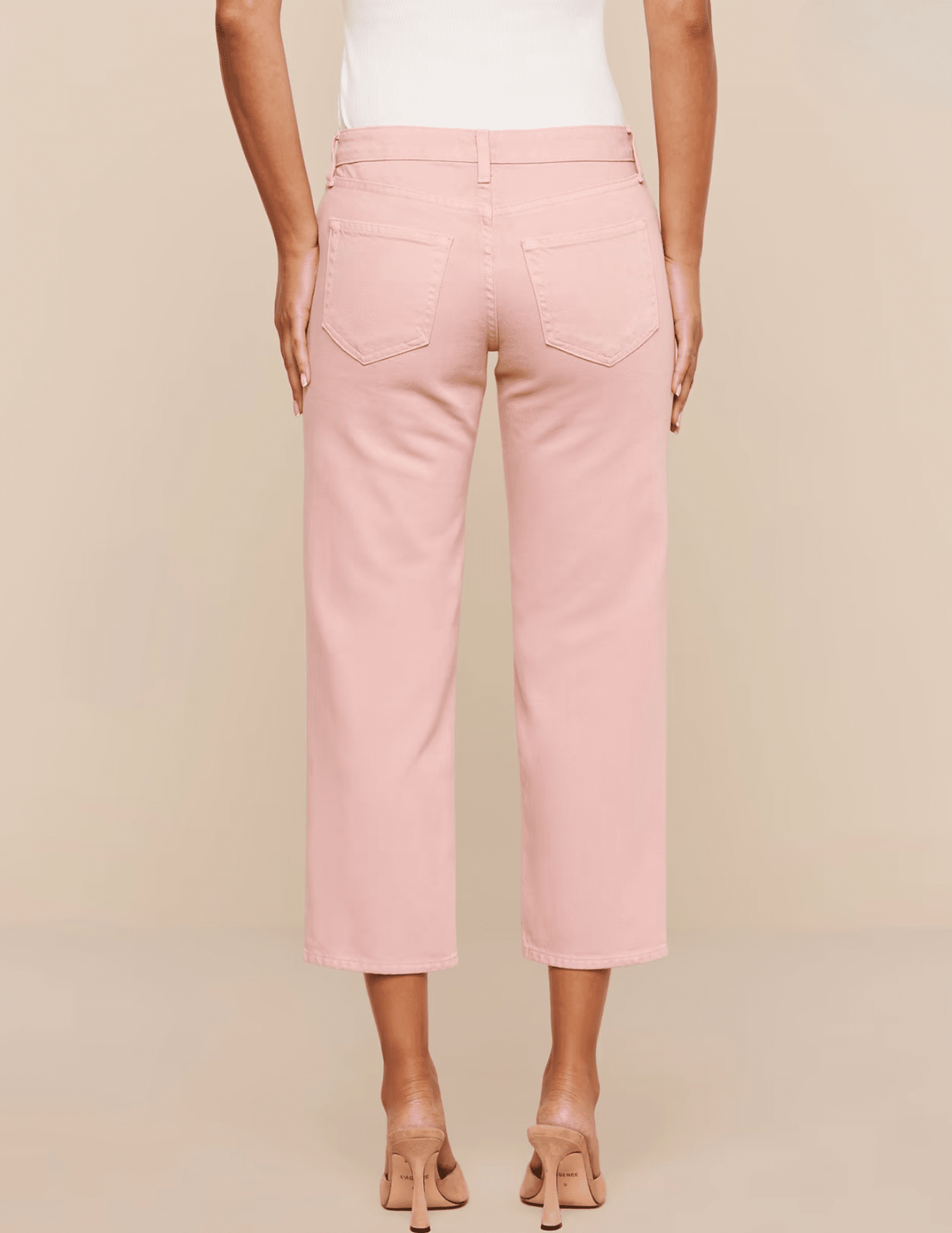 L’Agence Blaine low rise stovepipe jeans in misty rose back view