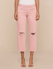 L’Agence Blaine low rise stovepipe jeans in misty rose front view