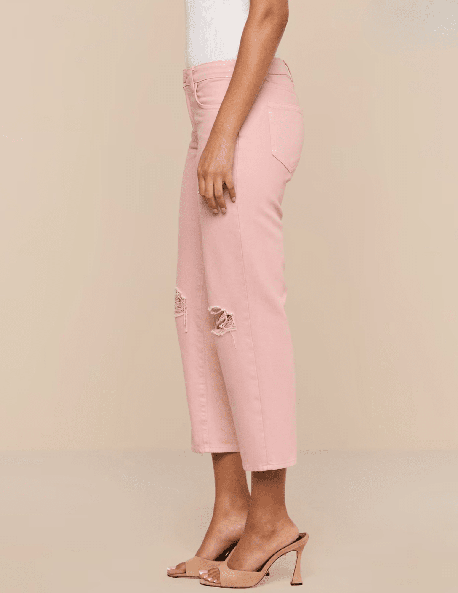 L’Agence Blaine low rise stovepipe jeans in misty rose side view
